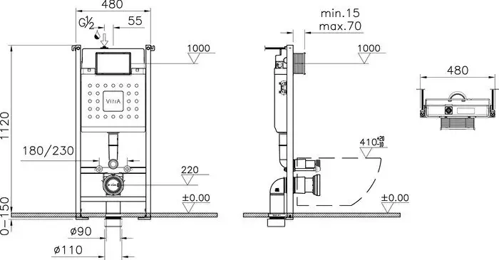Инсталляция для унитаза Vitra V-Fix Core 800-1875 - фото товара