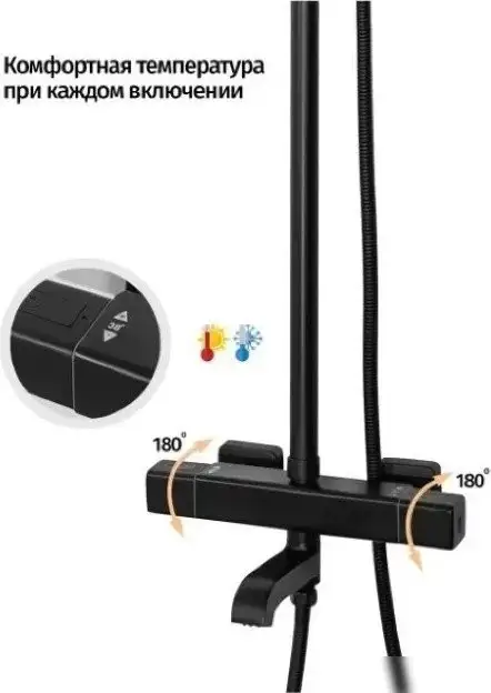 Душевая система Grocenberg GB7005 (черный матовый) - фото товара
