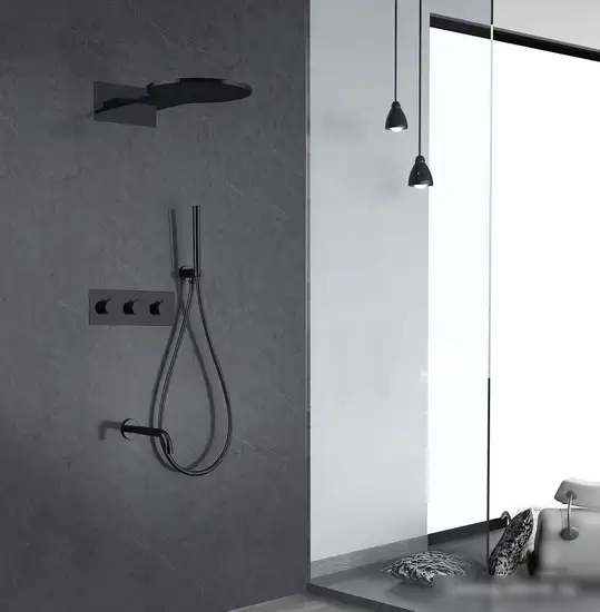 Душевая система Abber Wasser Kreis AF8150B (черный матовый) - фото товара