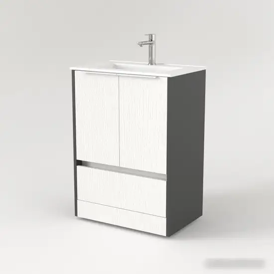 Дабер Тумба под умывальник 017 60 Т17.6.0.20Б (белый древесный/серый/ручка белая) – фото товара