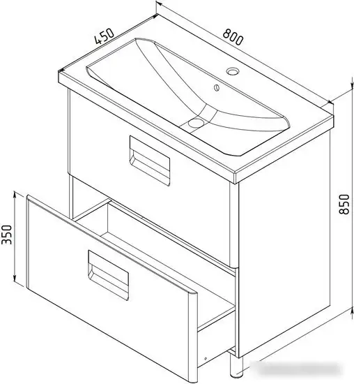 АВН Тумба под умывальник Сорренто 80 115.03 – фото товара