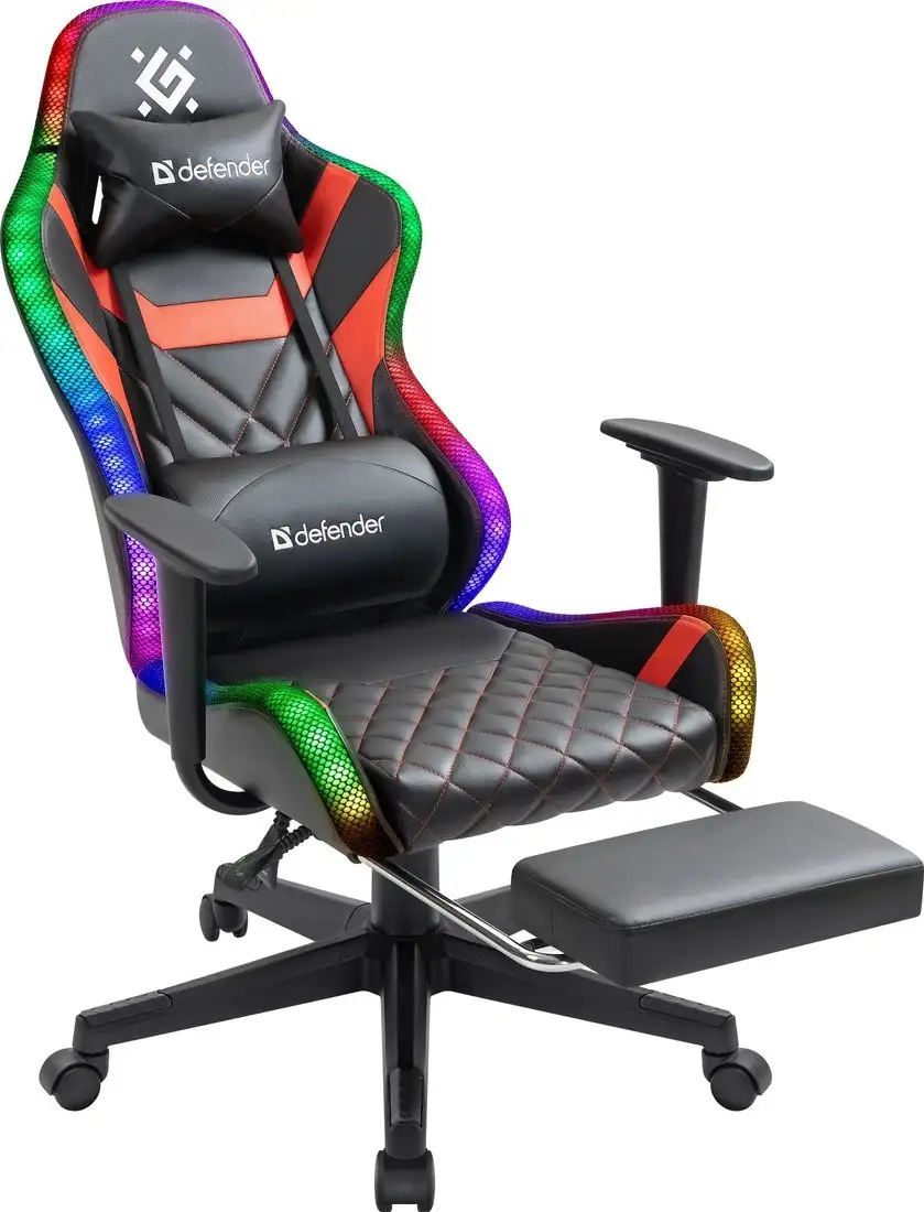 Игровое (геймерское) кресло Defender Lumos (черный/красный) – фото товара