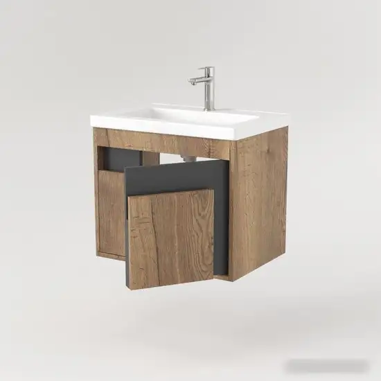 Дабер Тумба под умывальник 016 Тобага/Эридан/Артвин 60 Т16.6Т.0.22 (дуб галифакс/серый) – фото товара