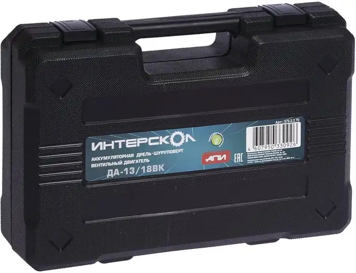 Дрель-шуруповерт Интерскол ДА-13/18ВК (с 2-мя АКБ, кейс) – фото товара