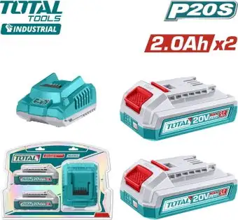 Аккумулятор с зарядным устройством Total TFBCPK2212 (20В/2x2 Ah + 20В) – изображение в каталоге