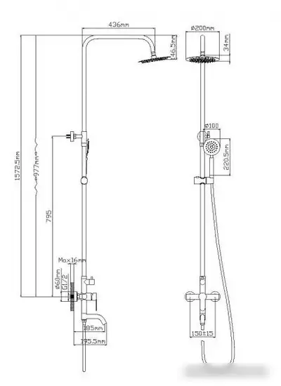 Душевая система Wisent WP735-003-2 - фото товара