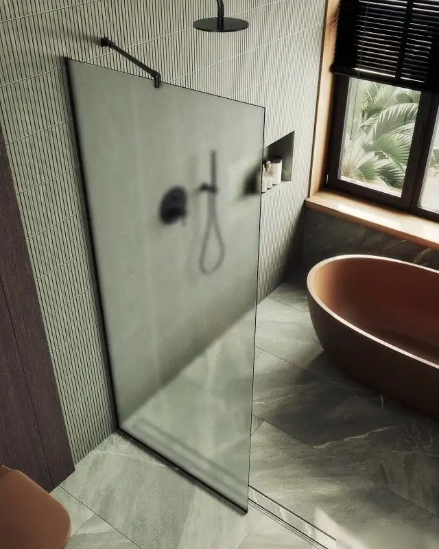 Душевая стенка MaybahGlass 195х99 MGD-1357-6у (сатин/черный) - фото товара