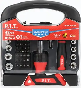 Набор отвертка с битами и головками P.I.T. Advance HSDR04-0048 (48 предметов) – изображение в каталоге