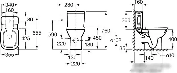 Унитаз Roca Debba 34299700Y + 34199100Y без крышки - фото товара