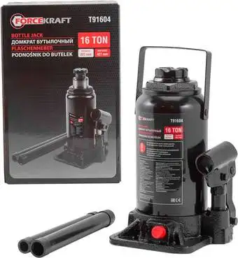 Бутылочный домкрат ForceKraft FK-T91604(DS) 16т
