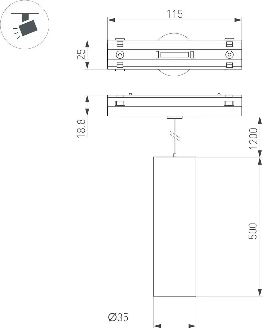 Трековый светильник Arlight MAG-VIBE-SPOT-HANG-R35-10W Day4000-MIX WH 24deg 045017 – фото товара