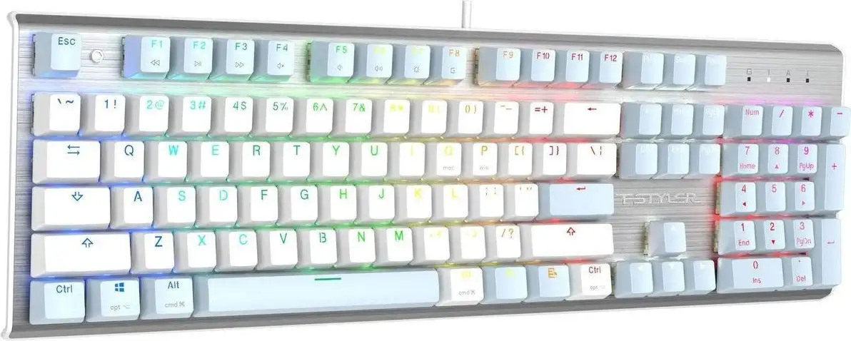 Клавиатура A4Tech Fstyler FS100 Neon (серебристый/голубой) – фото товара