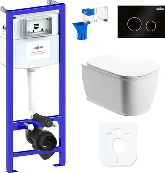 Унитаз Lavinia Boho Relfix Bell Pro Rimless 7 в 1 87040044 (черный пластик) - изображение в каталоге