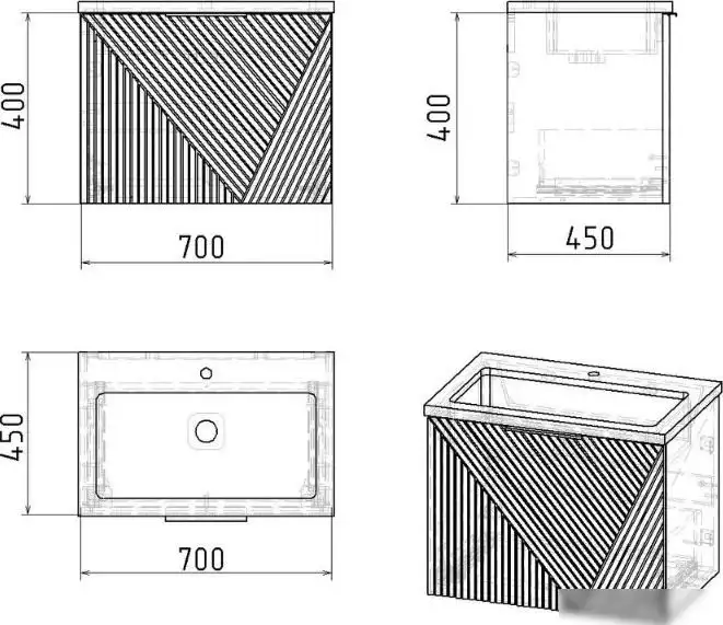 Grossman Тумба под умывальник Блисс-70 107053 – фото товара