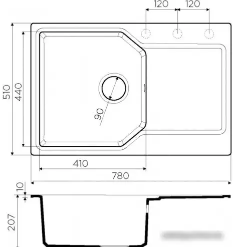 Кухонная мойка Omoikiri Yonaka 78 PA - фото товара