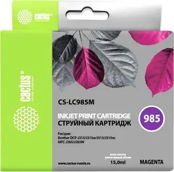 Картридж CACTUS CS-LC985M (аналог Brother LC985M) – изображение в каталоге