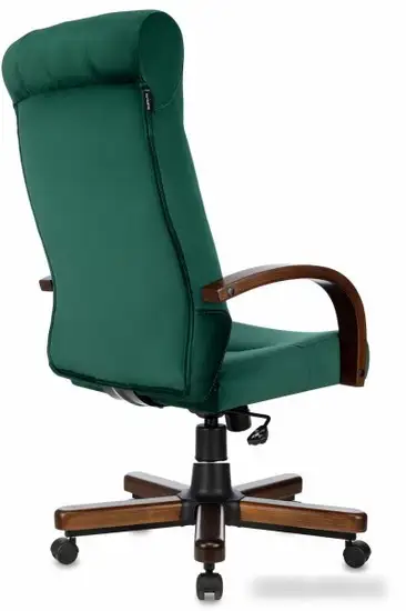 Офисное кресло Бюрократ T-9928WALNUT Fabric (зеленый Italia Green/дерево) – фото товара