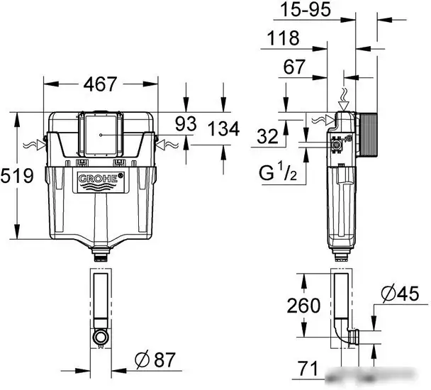 Инсталляция для унитаза Grohe GD 2 [38661000] - фото товара