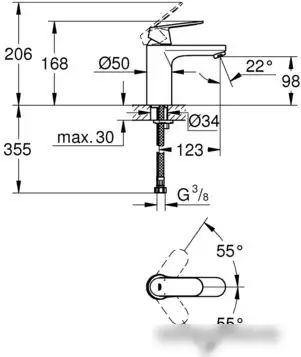 Смеситель Grohe Eurosmart Cosmopolitan 23327KW0 (черный) - фото товара