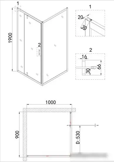 Душевой уголок Niagara NG-43-9AG-A100G 90x100x190 - фото товара