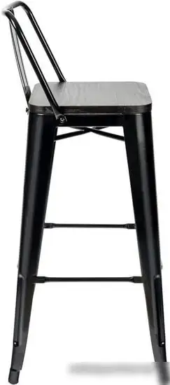 Стул Tolix Soft (черный глянцевый/темное дерево) – фото товара