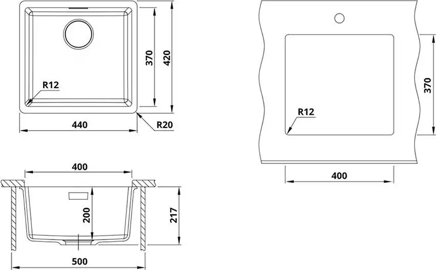 Кухонная мойка Roxen Gap 360270-44CW - фото товара