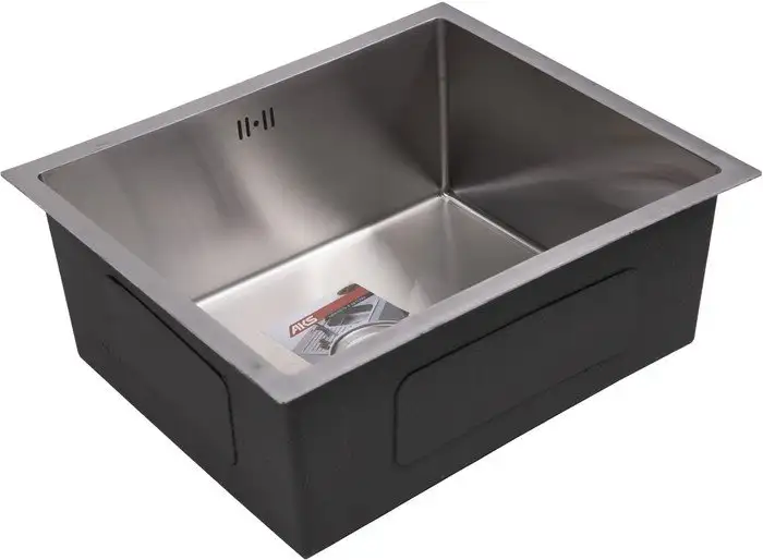 Кухонная мойка AKS Прямоугольная 57x46 (сатин никель) - фото товара