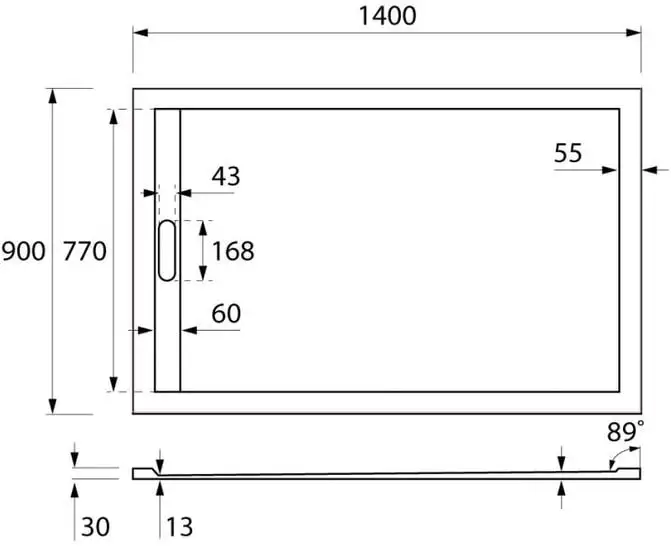 Душевой поддон Cezares TRAY-AS-AH-140/90-30-W - фото товара