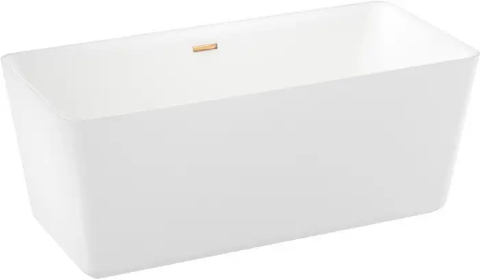 Ванна Wellsee DeSire 167,5x78 231502004 (отдельностоящая ванна белый глянец, экран, ножки, сифон-автомат золото) - фото товара