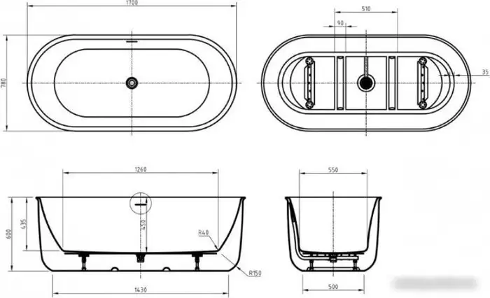Ванна BelBagno BB709-1700-780 - фото товара