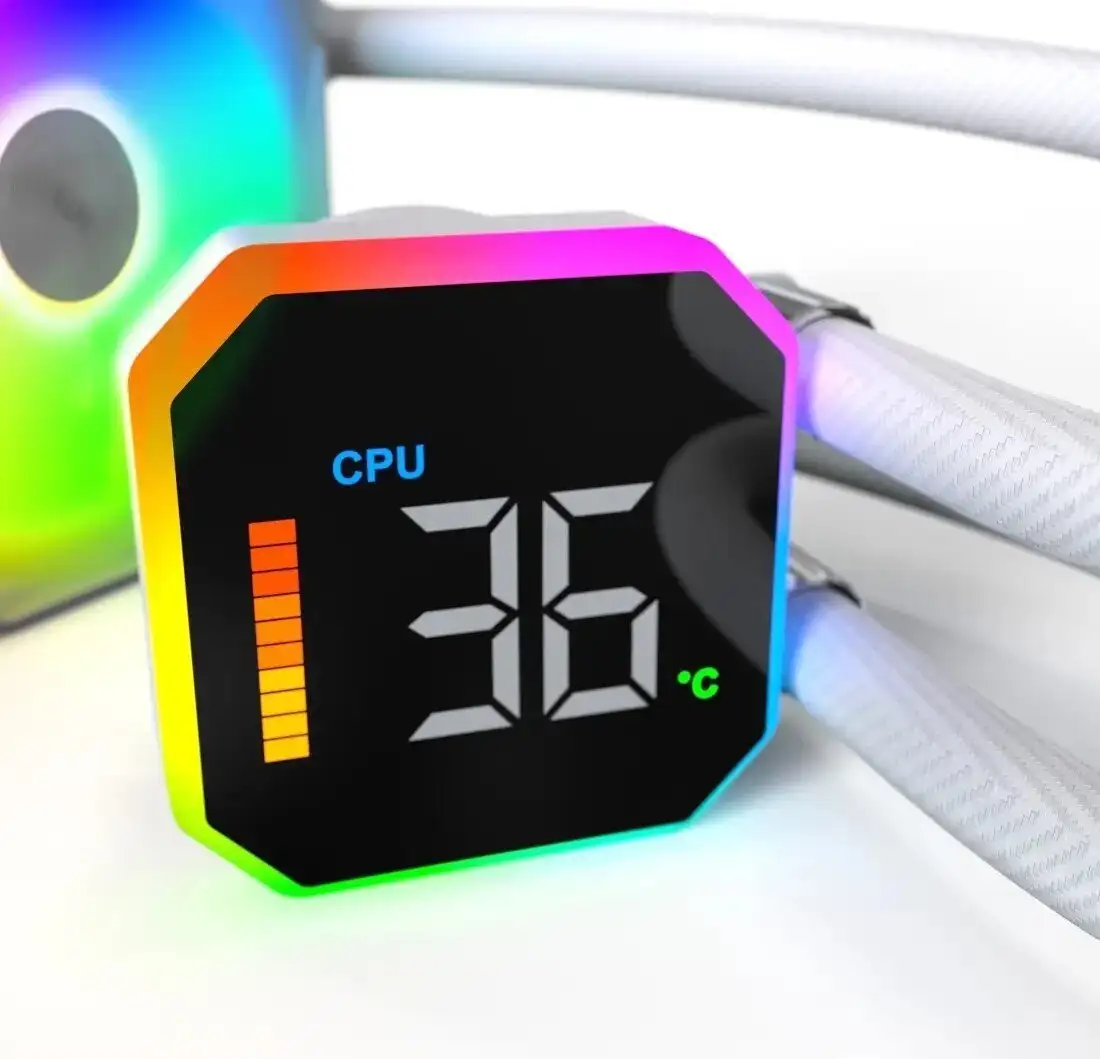 Система жидкостного охлаждения для процессора Montech HyperFlow Digital 360 (белый) – фото товара