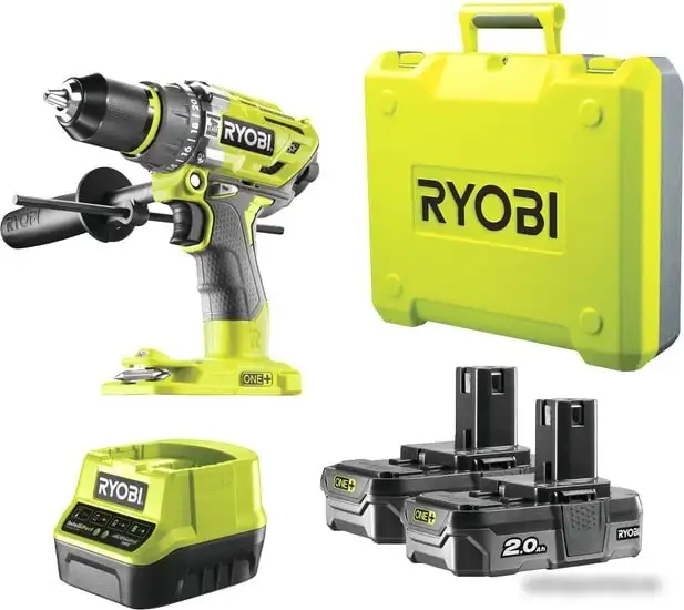 Дрель-шуруповерт Ryobi R18PD7-220B 5133004295 (с 2-мя АКБ, кейс) – фото товара
