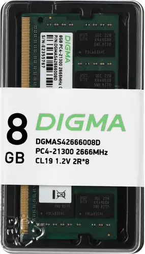 Оперативная память Digma 8ГБ DDR4 SODIMM 2666 МГц DGMAS42666008D – изображение в каталоге