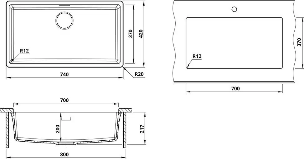 Кухонная мойка Roxen Gap 360270-74VB - фото товара
