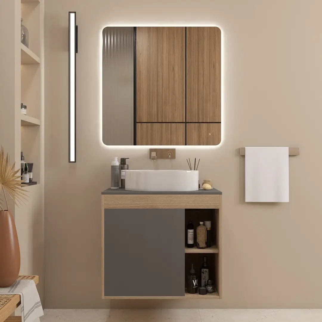 Teymi Тумба под умывальник Nura 70 T60530 (дуб эврика/графит матовый) – фото товара