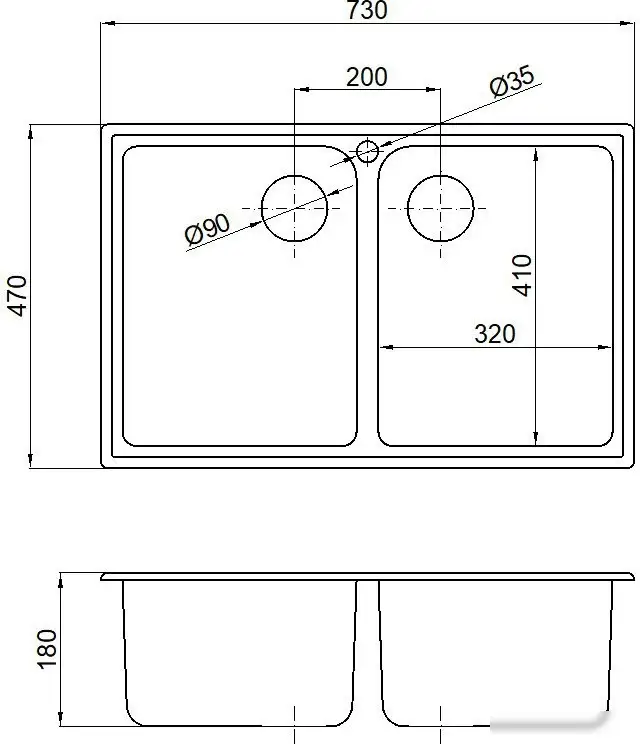 Кухонная мойка Marblan Duas (черный) - фото товара
