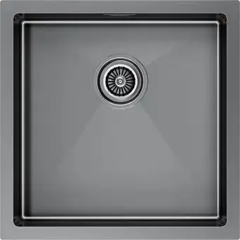 Кухонная мойка Paulmark Gerberg 44 UNI PM254444-GM (черный/вороненая сталь) - изображение в каталоге