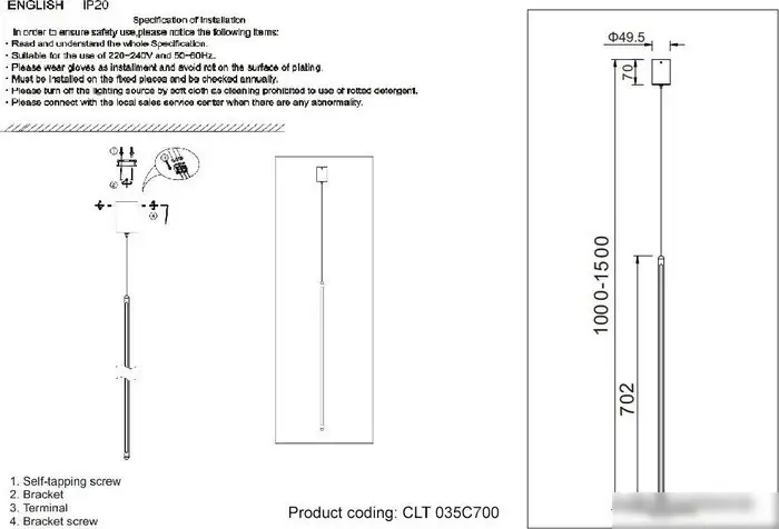 Подвесная люстра Crystal Lux CLT 035C700 BL – фото товара