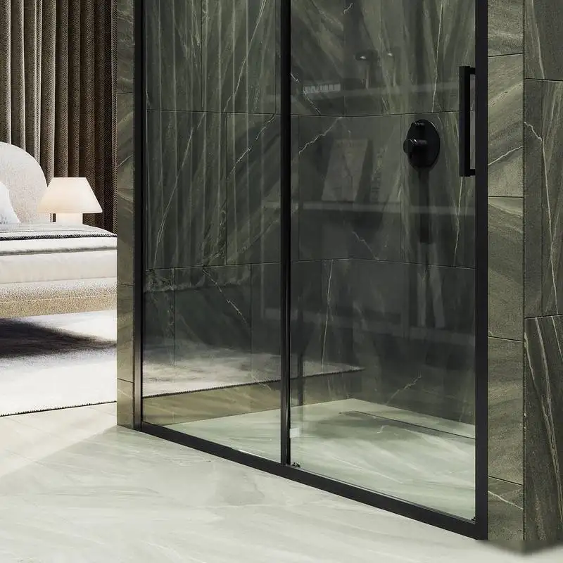 Душевая дверь MaybahGlass 195x100 MGD-1275-6 (бесцветное стекло/черный) - фото товара