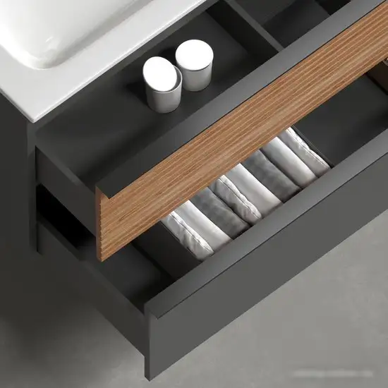 Sancos Тумба под умывальник Delta DL100LGR (дуб красный/графит) – фото товара