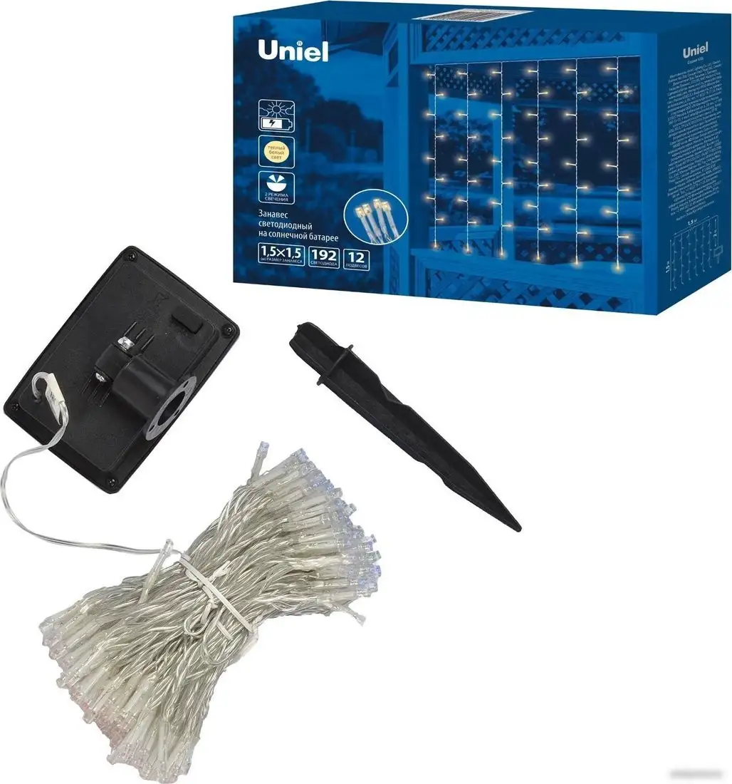 Садовая гирлянда Uniel USL-S-131/PT1515 WARM WHITE CURTAIN UL-00006538 – фото товара