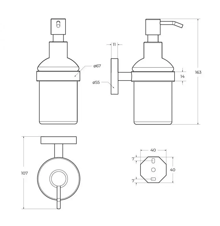 Дозатор для жидкого мыла Cezares RELAX-SOIS-V-GM (оружейная сталь) – фото товара