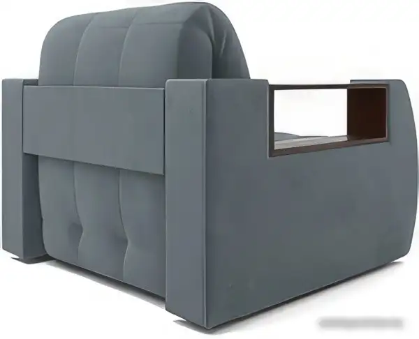 Кресло-кровать Мебель-АРС Барон №3 (велюр, серо-синий HB-178 26)