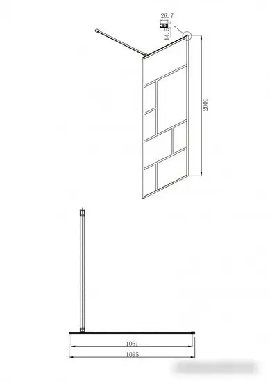 Душевая стенка Ambassador Walk-In 110x200 15031214 - фото товара