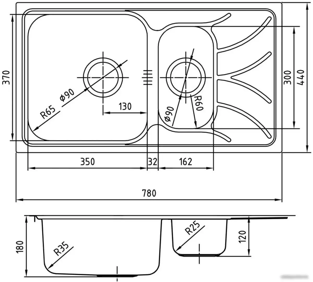 Кухонная мойка IDDIS Arro ARR78S1i77 - фото товара