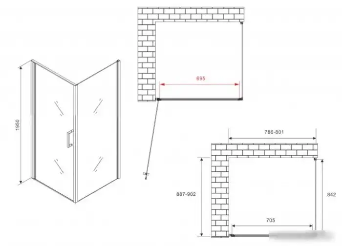 Душевой уголок Abber Sonnenstrand AG04080B-S90B - фото товара