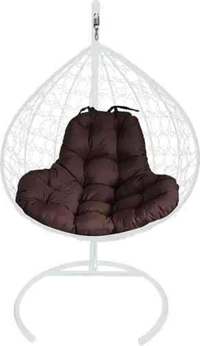 Подвесное кресло M-Group XL 11120105 (белый ротанг/коричневая подушка)