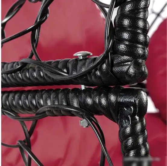 Кресло M-Group Апельсин 11520402 (черный ротанг/бордовая подушка) – фото товара