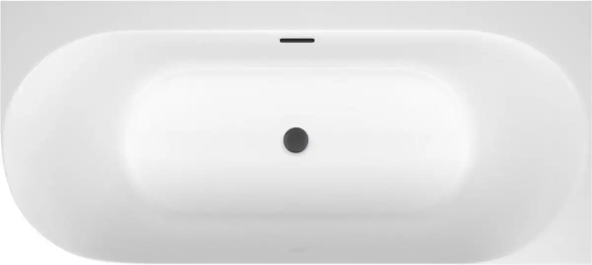 Ванна Wellsee Collaro 180x80 28910603R (пристенная ванна (правая) белый глянец, экран, ножки, сифон-автомат матовый черный) - фото товара