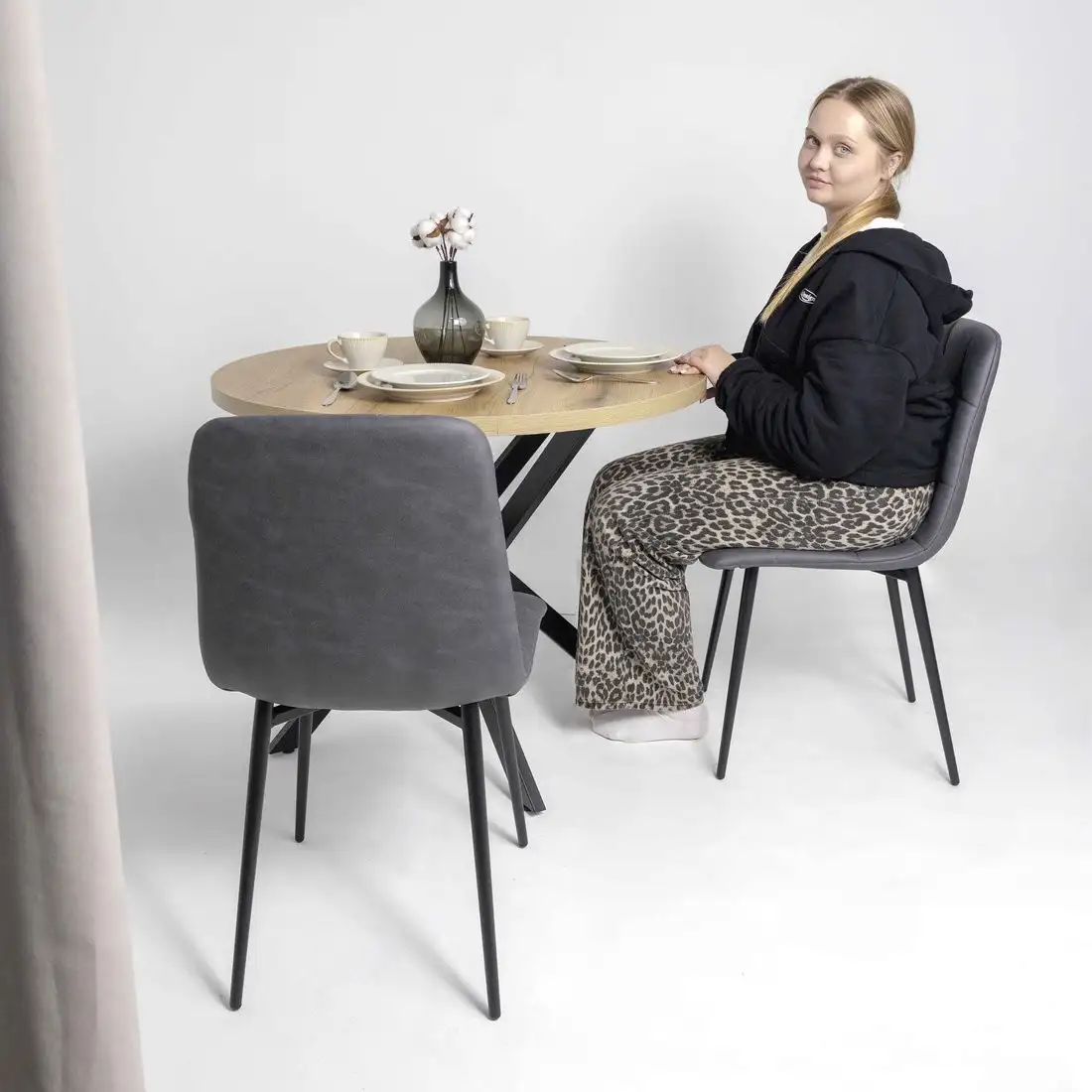 Стул Алвест AV 406-N (графитовая замша Kiprus 13/черный)